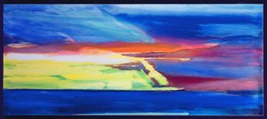 Abstrakt komposisjon (olje og skjellakk på gesso på panel)